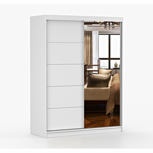 White door sliding mirrored - white, 2