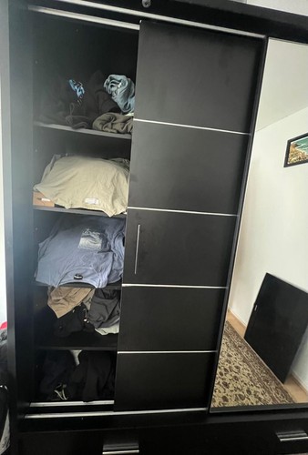 Black wardrobe with - black,