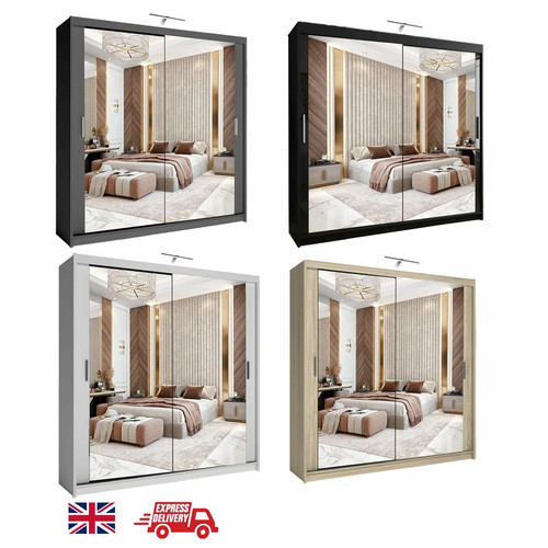 Sliding wardrobe with mirror - with,