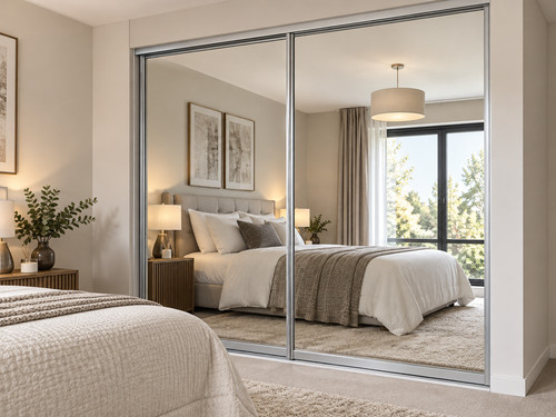 Sliding wardrobe mirror doors - mirror,