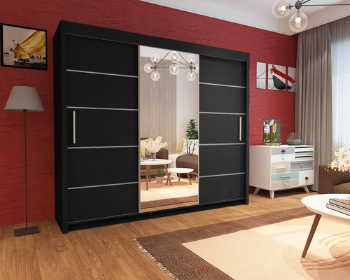 Modern half mirror sliding - modern,