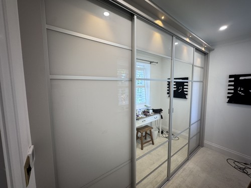 Four aluminium framed sliding - aluminium, framed,