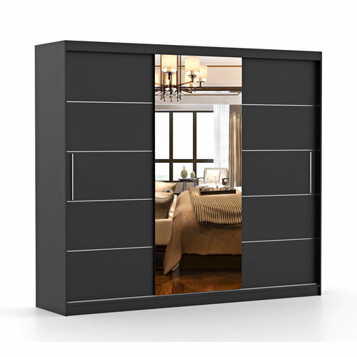 Black door sliding mirrored - 2,