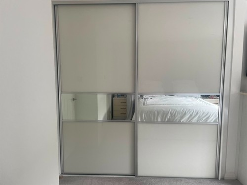 Glass mirrored wardrobe