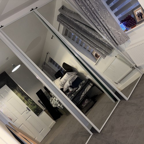 Sliding mirrored wardrobe - mirrored,